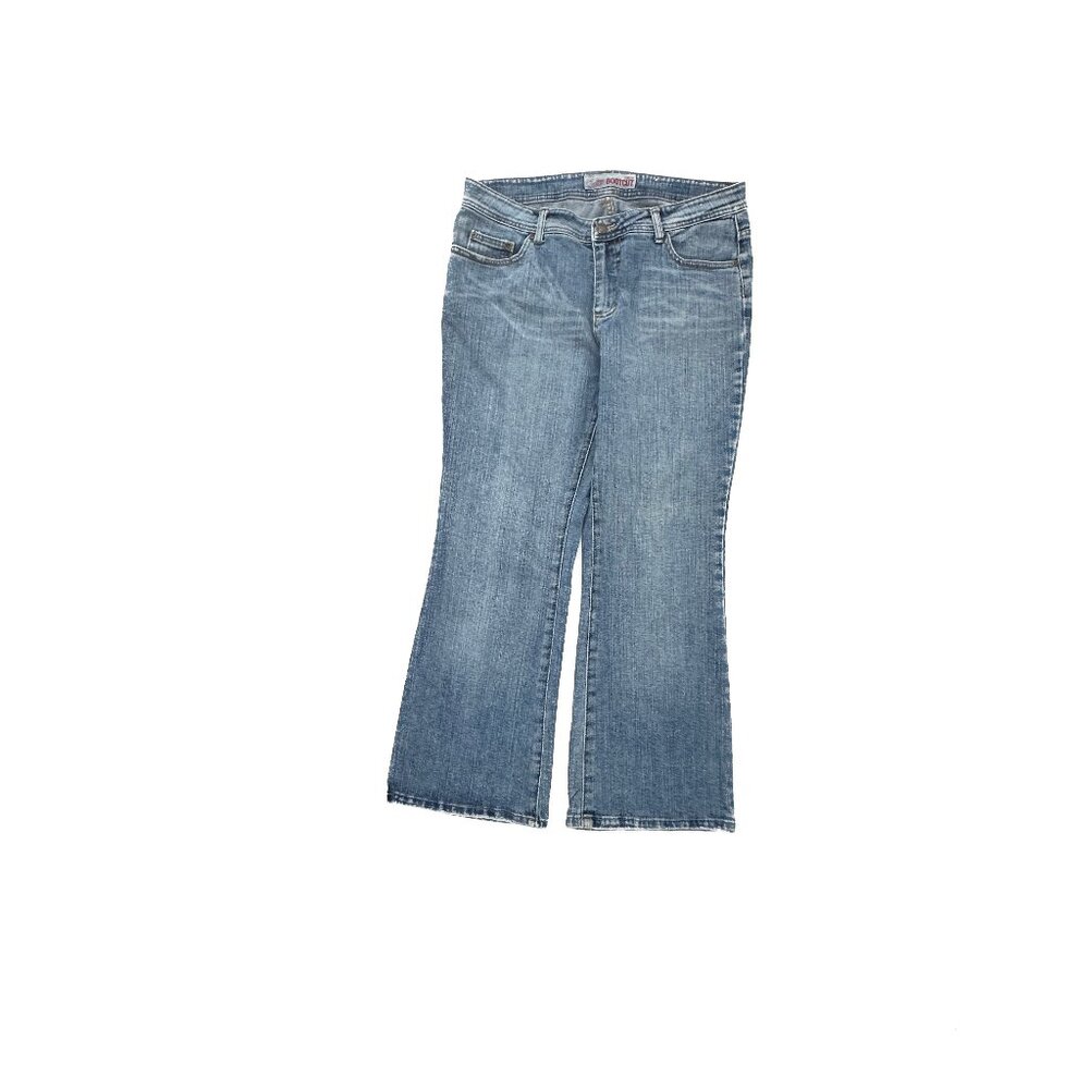 Faded‎ Glory Bootcut Below Waist Women's size 14P Medium Wash Blue Denim Jeans